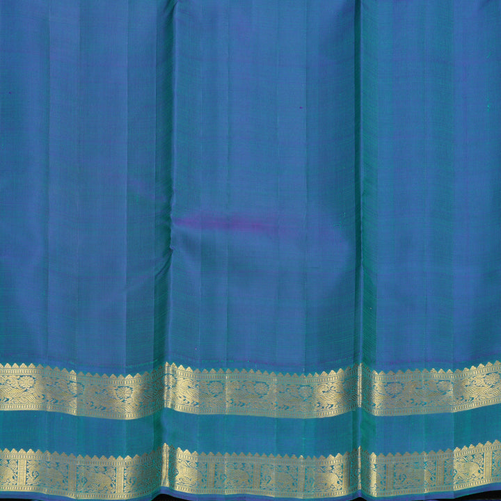 Hayagrivas Handloom Half-White Kanjivaram Silk Saree with Mayilkazhuthu Border KBF537G3-3