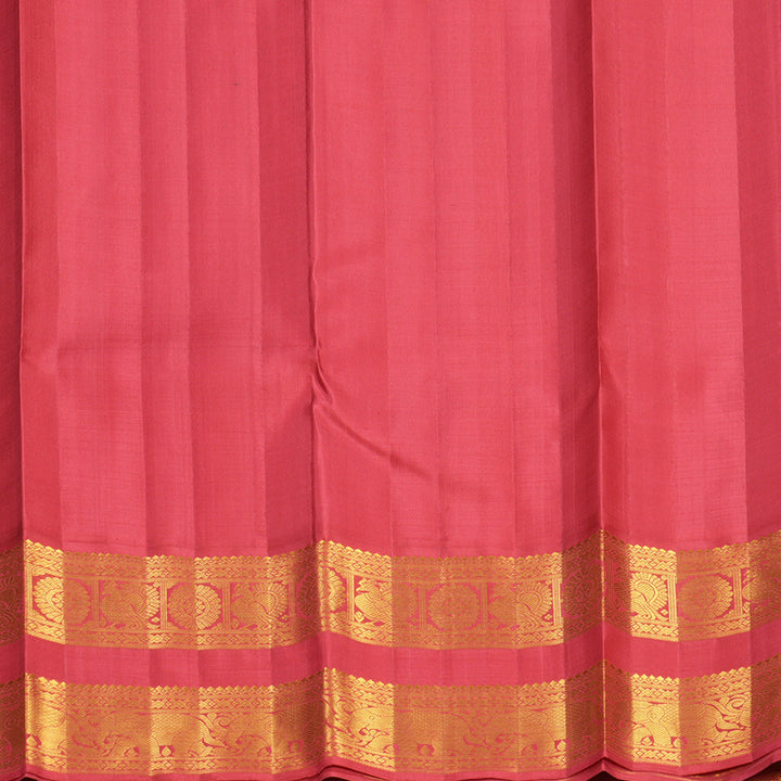 Hayagrivas Handloom Mild Mauve Kanjivaram Silk Saree with Pink Border KBF537G3-5