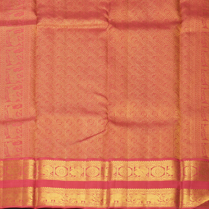 Hayagrivas Handloom Mild Mauve Kanjivaram Silk Saree with Pink Border KBF537G3-5