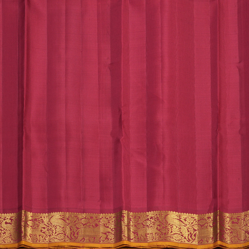Hayagrivas Handloom Orange Kanjivaram Silk Saree with Maroon Border KBF537G4-1