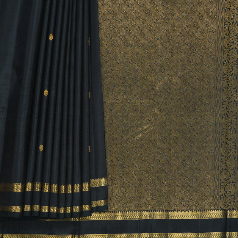 Hayagrivas Handloom Black Kanjivaram Silk Saree KBF537G7-1