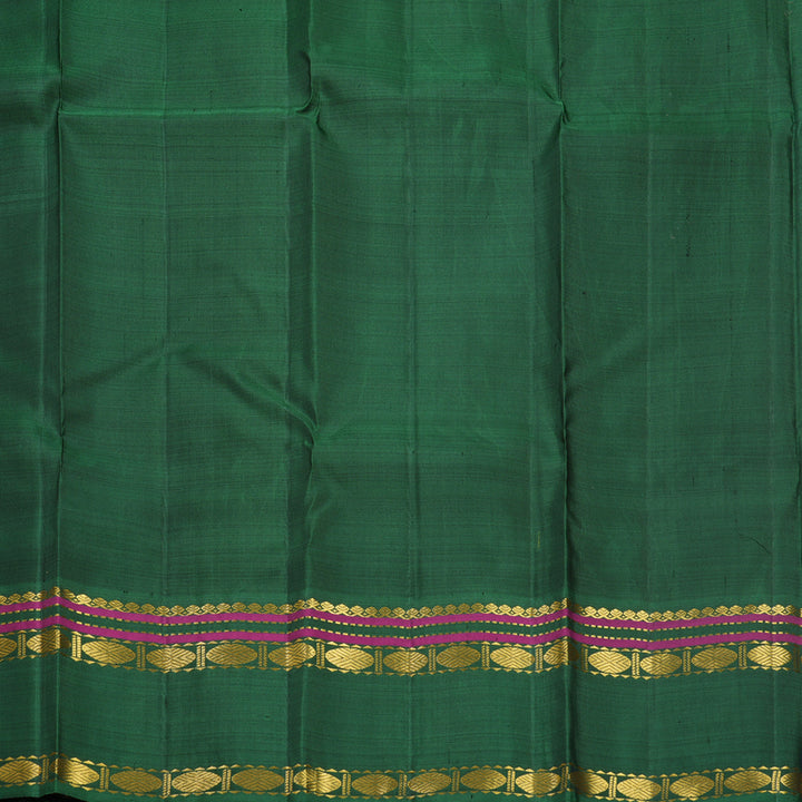 Hayagrivas Handloom Yellow Kanjivaram Silk Saree with Bottle Green Border KBF539G2-1