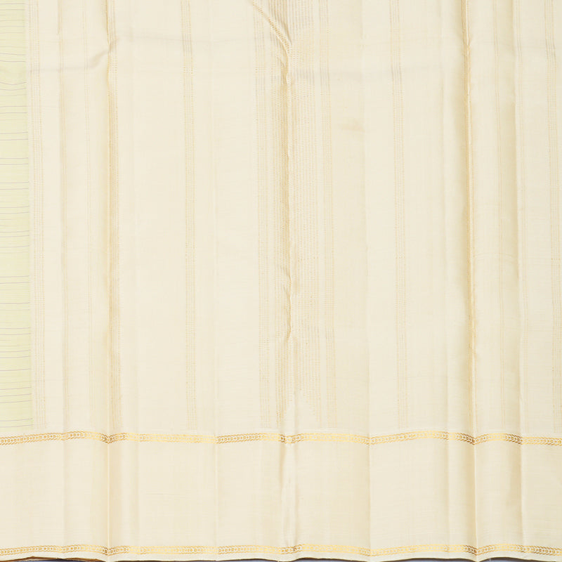 Hayagrivas Handloom Pista Green Kanjivaram Silk Saree with Half-White Border KBF540G6-1