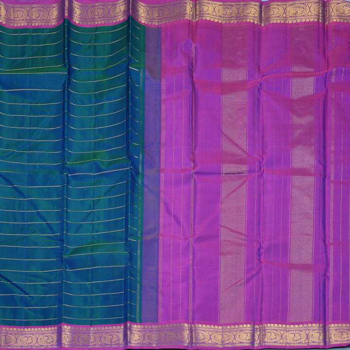 Hayagrivas Handloom Mayilkazhuthu Kanjivaram Silk Saree with Purple Border KBF540G7-1