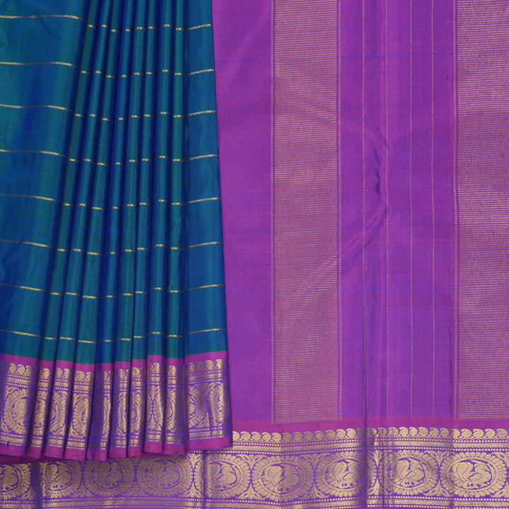 Hayagrivas Handloom Mayilkazhuthu Kanjivaram Silk Saree with Purple Border KBF540G7-1