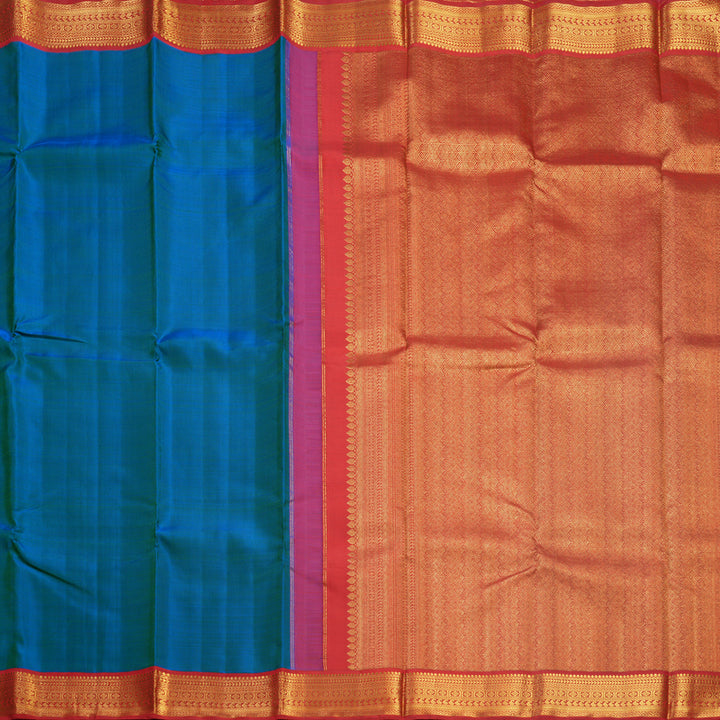 Hayagrivas Handloom Mayilkazhuthu Kanjivaram Silk Saree with Red Border KBF541G1-1
