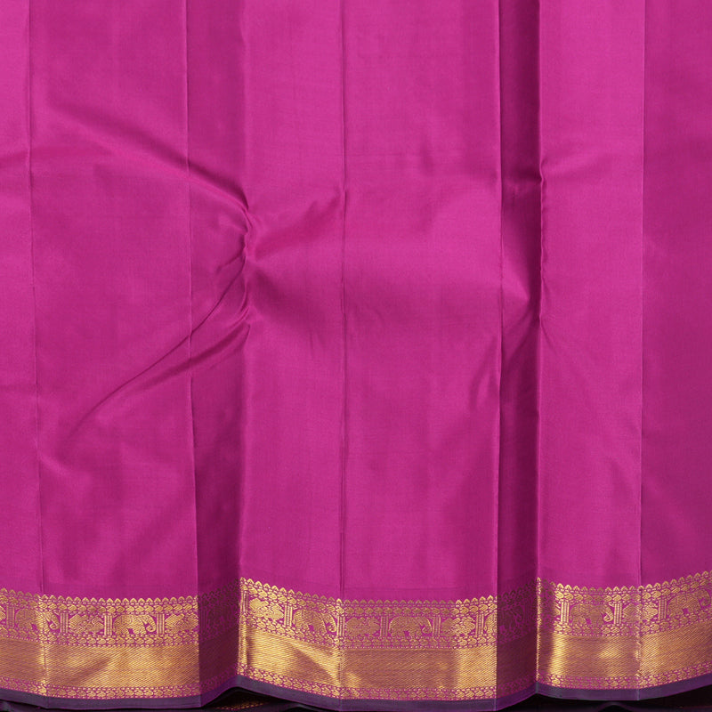 Hayagrivas Handloom Purple Kanjivaram Silk Saree with Magenta-Pink Border KBF542G10-2