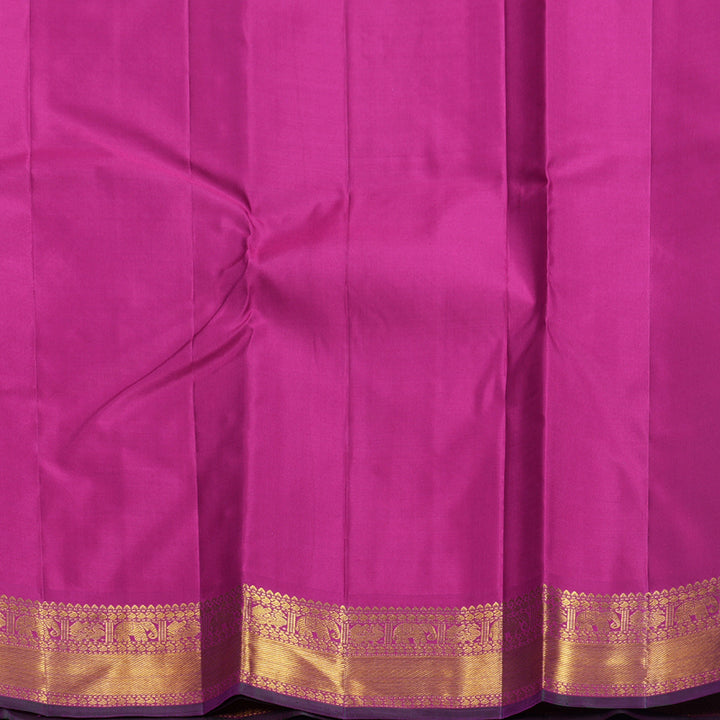 Hayagrivas Handloom Purple Kanjivaram Silk Saree with Magenta-Pink Border KBF542G10-2