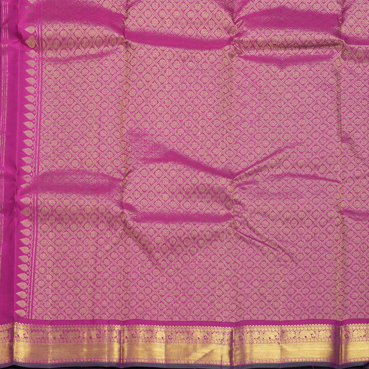 Hayagrivas Handloom Purple Kanjivaram Silk Saree with Magenta-Pink Border KBF542G10-2