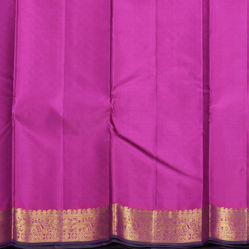 Hayagrivas Handloom Purple Kanjivaram Silk Saree with Magenta-Pink Border KBF542G10-3