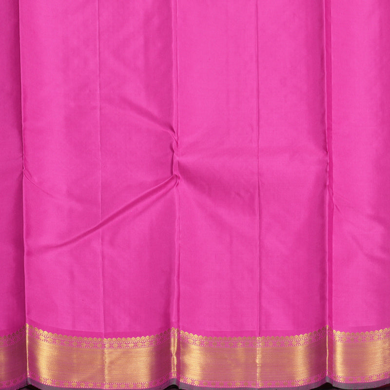 Hayagrivas Handloom Baby Pink Kanjivaram Silk Saree with Rani Pink Border KBF542G10-5