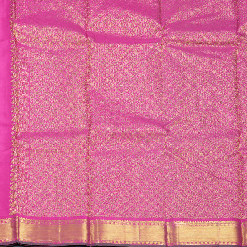 Hayagrivas Handloom Baby Pink Kanjivaram Silk Saree with Rani Pink Border KBF542G10-5