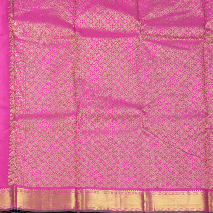 Hayagrivas Handloom Baby Pink Kanjivaram Silk Saree with Rani Pink Border KBF542G10-5