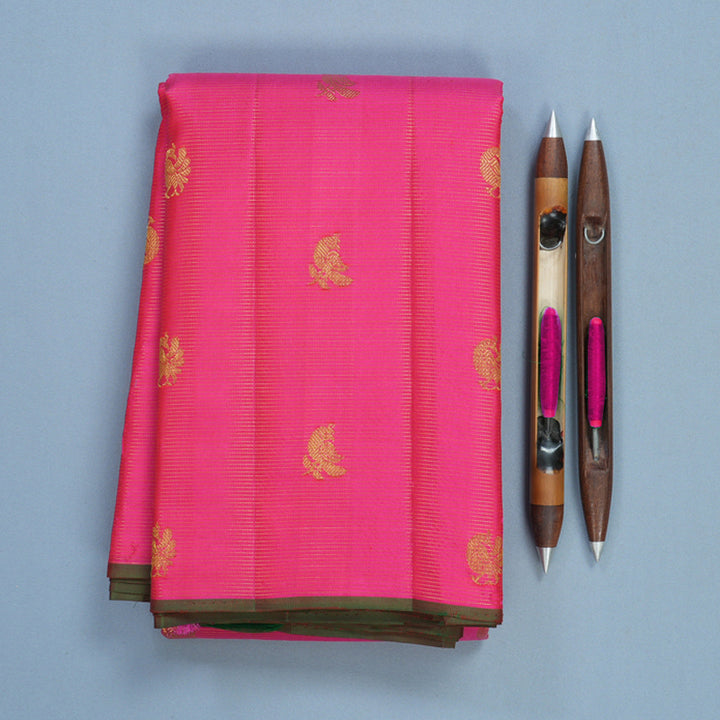 Hayagrivas Handloom Rani Pink Kanjivaram Silk Saree KBF542G11-1
