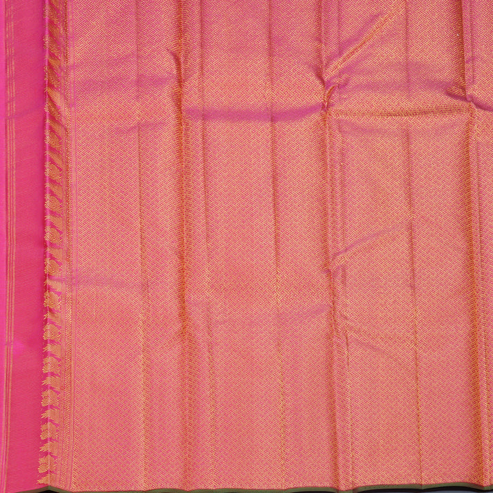 Hayagrivas Handloom Rani Pink Kanjivaram Silk Saree KBF542G11-1