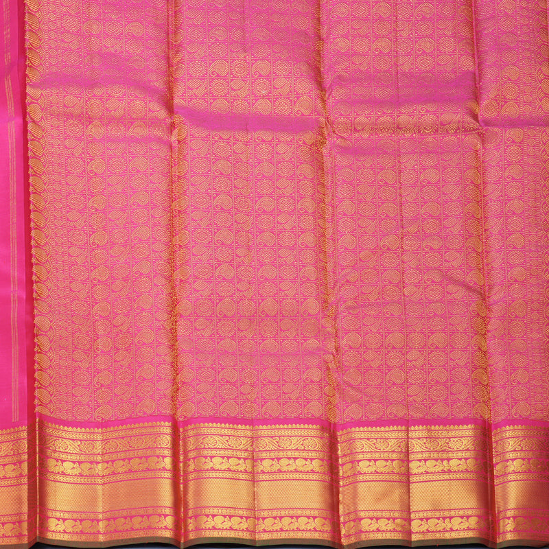 Hayagrivas Handloom Rani Pink Kanjivaram Silk Saree KBF542G3-1
