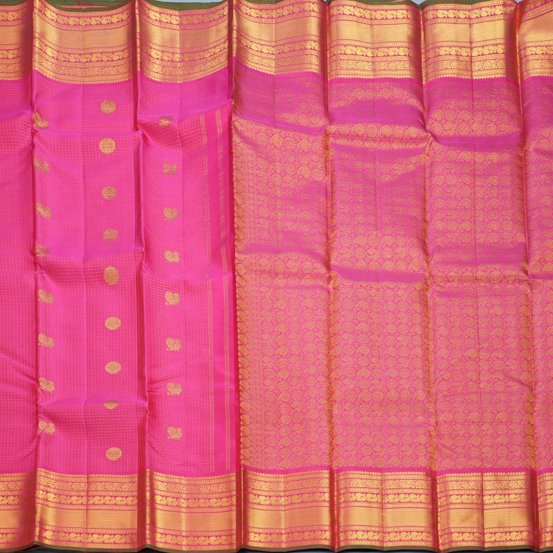Hayagrivas Handloom Rani Pink Kanjivaram Silk Saree KBF542G3-1