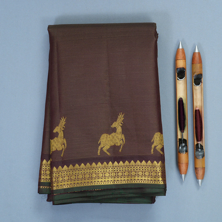 Hayagrivas Handloom Deep Snuff Kanjivaram Silk Saree KBF542G4-2