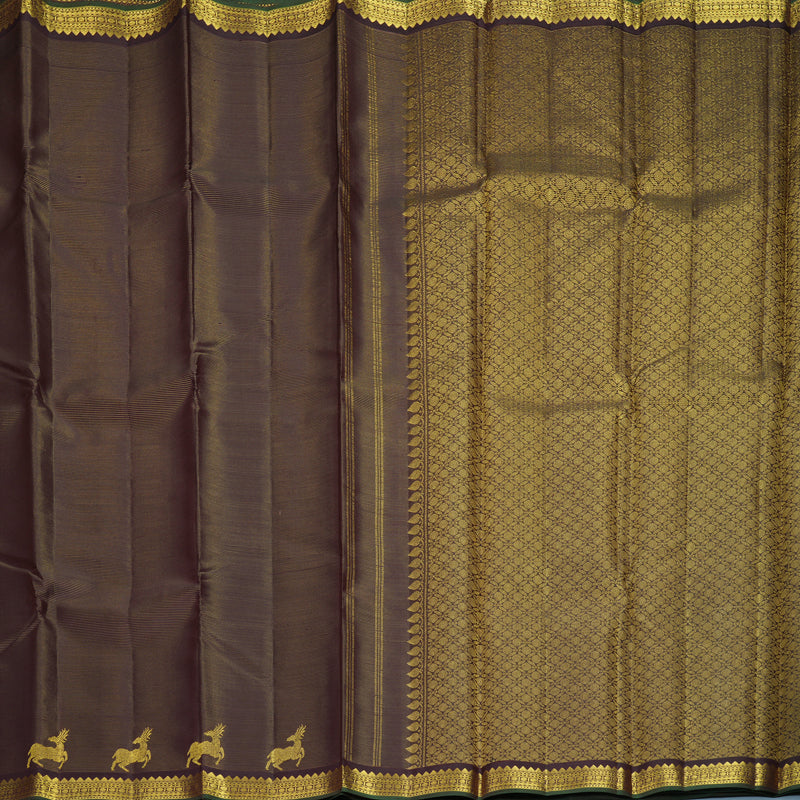 Hayagrivas Handloom Deep Snuff Kanjivaram Silk Saree KBF542G4-2