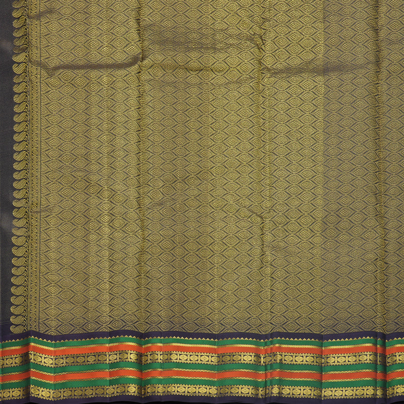 Hayagrivas Handloom Sea Green Kanjivaram Silk Saree with Nagapazham Border KBF542G8-2