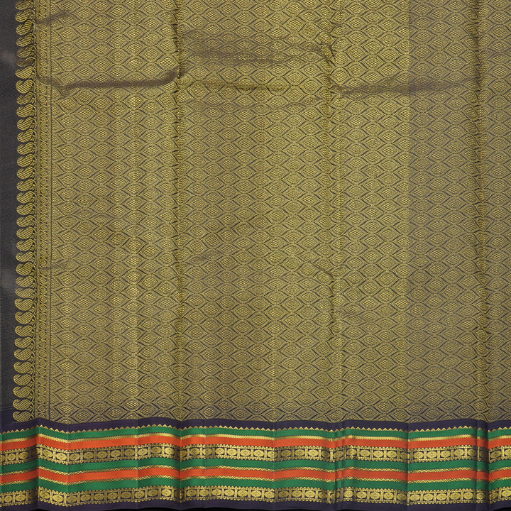 Hayagrivas Handloom Sea Green Kanjivaram Silk Saree with Nagapazham Border KBF542G8-2
