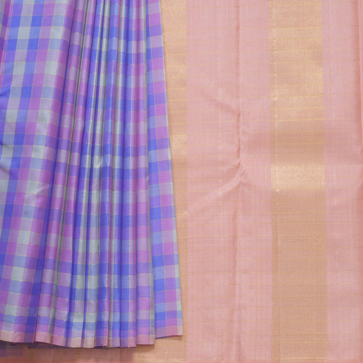 Hayagrivas Handloom Multicolour Checks Kanjivaram Silk Saree KBF543G1-1