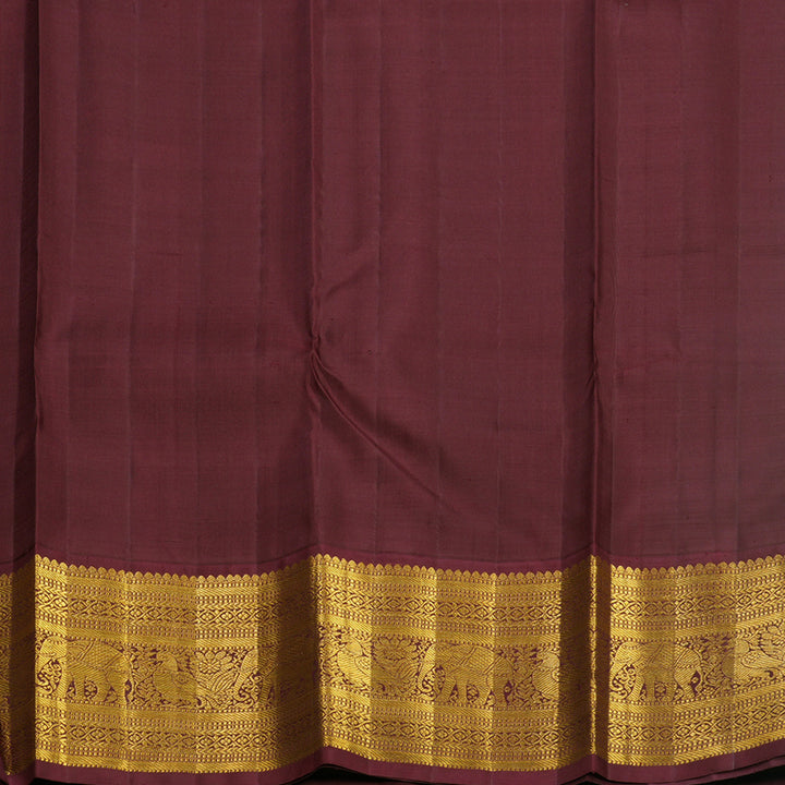 Hayagrivas Handloom Pale Yellow &amp; Cream Checks Kanjivaram Silk Saree KBF543G2-1