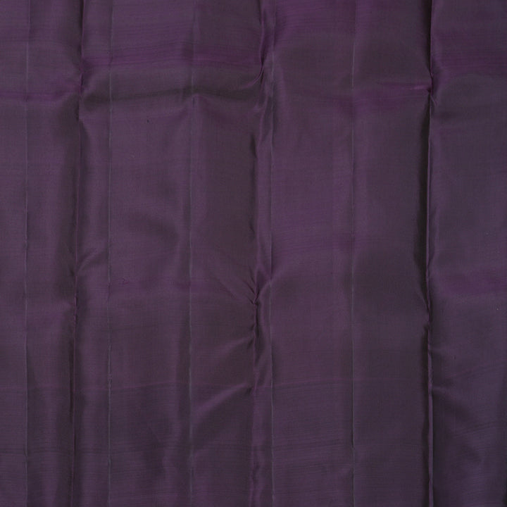 Hayagrivas Handloom Rust Orange Kanjivaram Silk Saree with Plum Purple Border KBF544G1-3