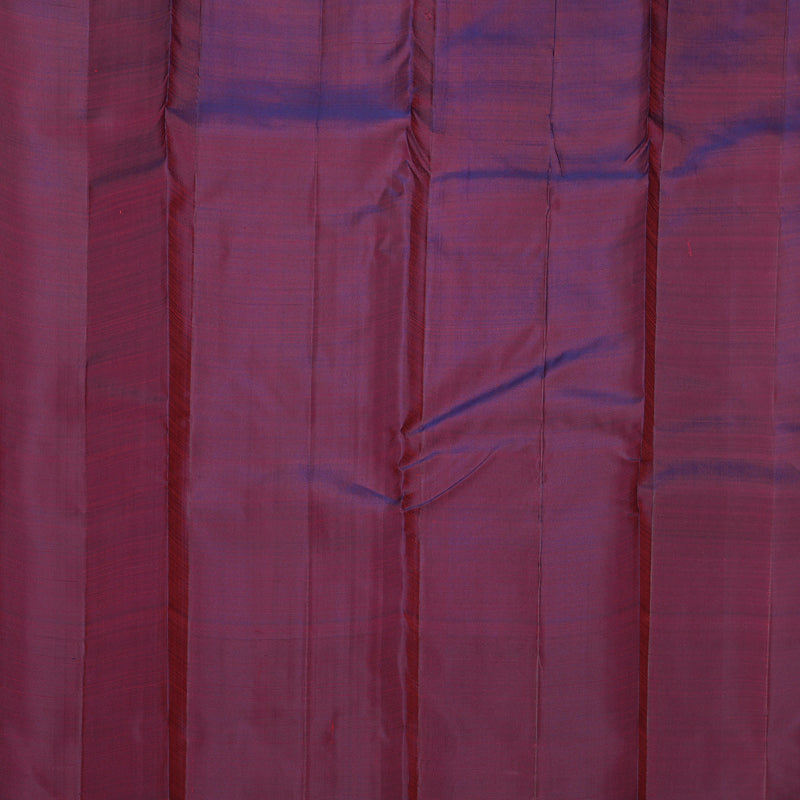 Hayagrivas Handloom Reddish-Orange Kanjivaram Silk Saree with Purple Border KBF544G1-4