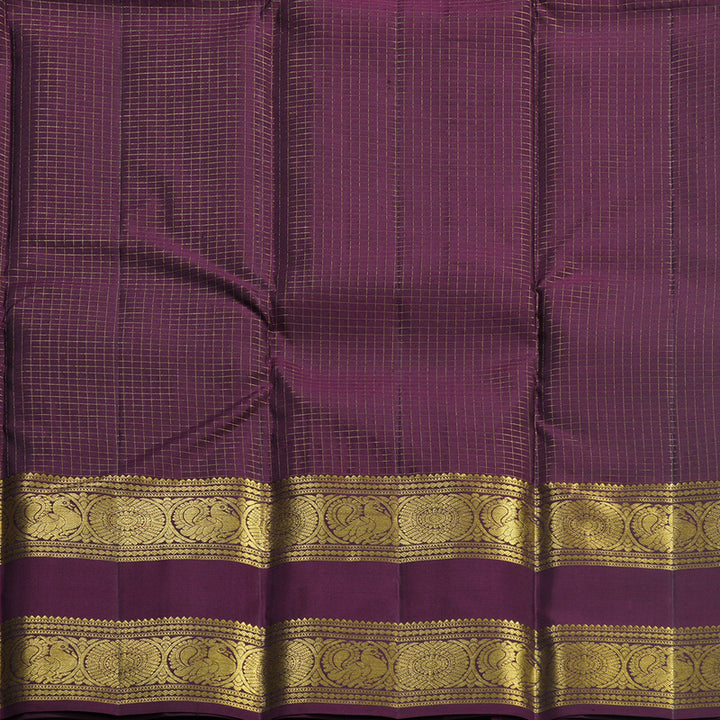 Hayagrivas Handloom Rust Orange Kanjivaram Silk Saree with Burgundy Border KBF544G3-3