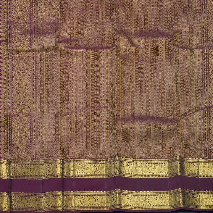 Hayagrivas Handloom Rust Orange Kanjivaram Silk Saree with Burgundy Border KBF544G3-3