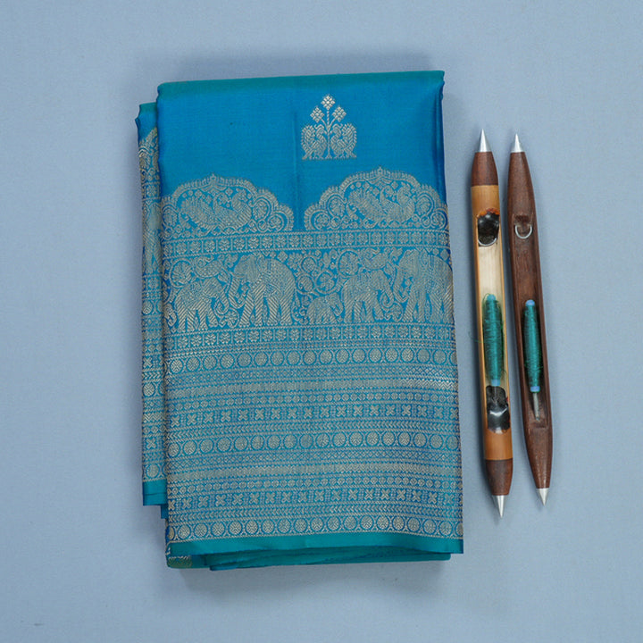 Hayagrivas Handloom Mayilkazhuthu Kanjivaram Silk Saree KBF544G4-2