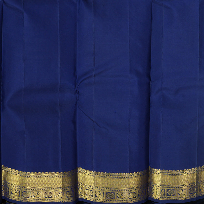 Hayagrivas Handloom Dark Blue Kanjivaram Silk Saree KBF544G5-3