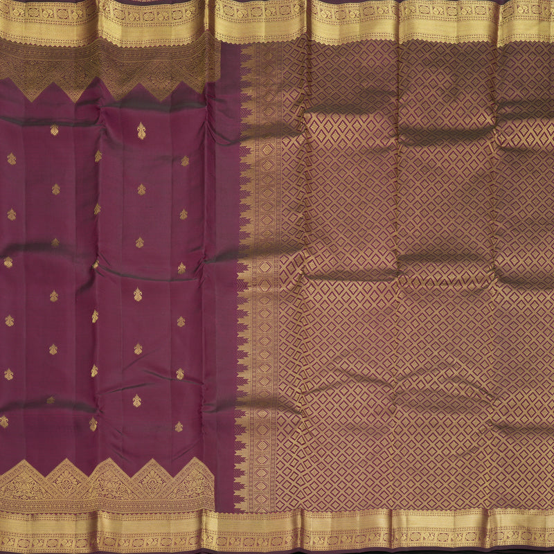 Hayagrivas Handloom Wine Purple Kanjivaram Silk Saree KBF544G5-7