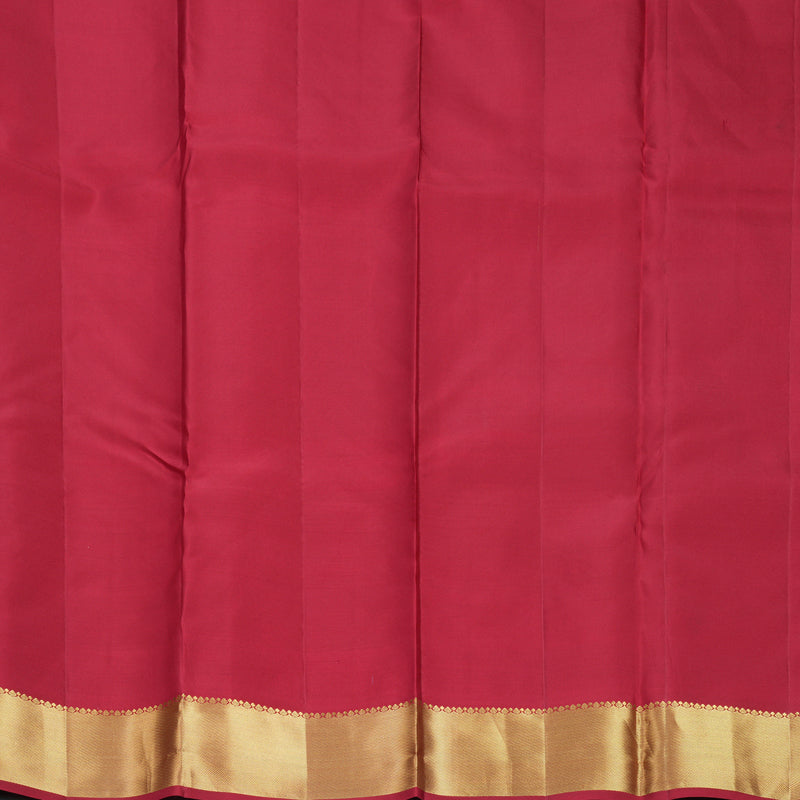 Hayagrivas Handloom Red Kanjivaram Silk Saree with Temple Border KBF544G7-4