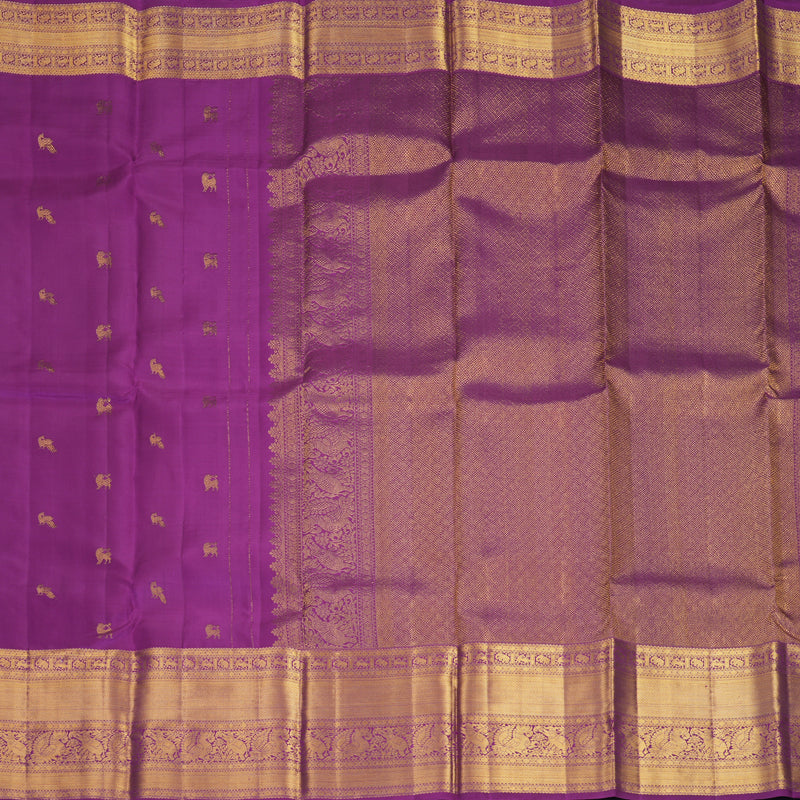 Hayagrivas Handloom Purple Kanjivaram Silk Saree KBF545G1-1