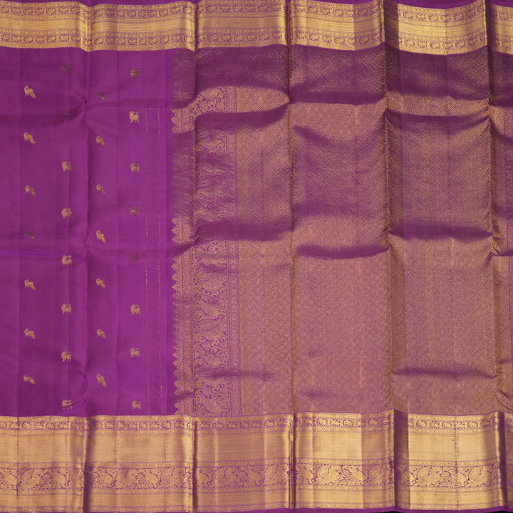 Hayagrivas Handloom Purple Kanjivaram Silk Saree KBF545G1-1
