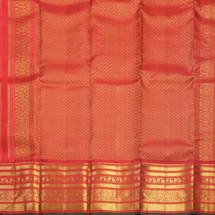 Hayagrivas Handloom Red Kanjivaram Silk Saree KBF545G1-3