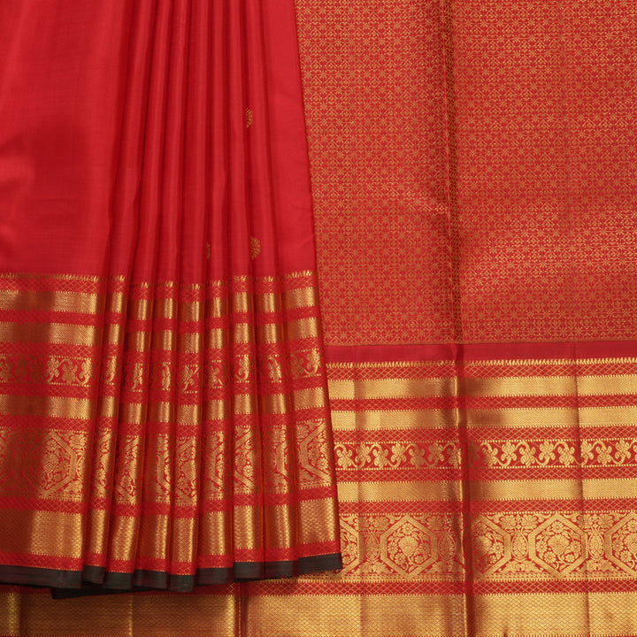 Hayagrivas Handloom Red Kanjivaram Silk Saree KBF545G1-3
