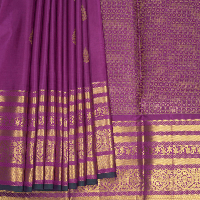 Hayagrivas Handloom Vadamalli Purple Kanjivaram Silk Saree KBF545G1-4