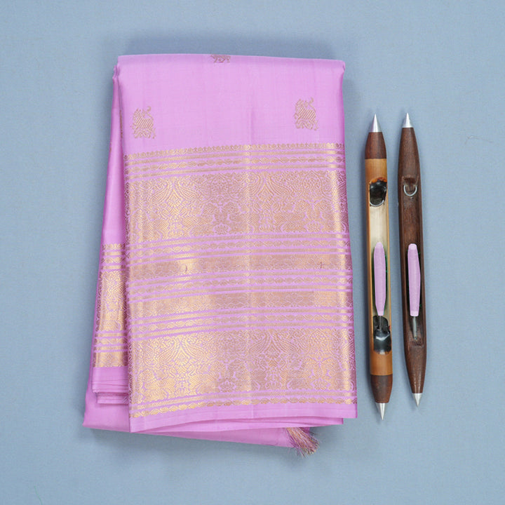 Hayagrivas Handloom Lavender-Pink Kanjivaram Silk Saree KBF545G1-9