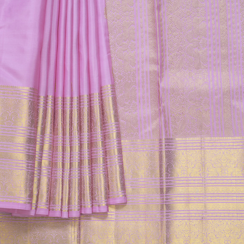 Hayagrivas Handloom Lavender-Pink Kanjivaram Silk Saree KBF545G1-9