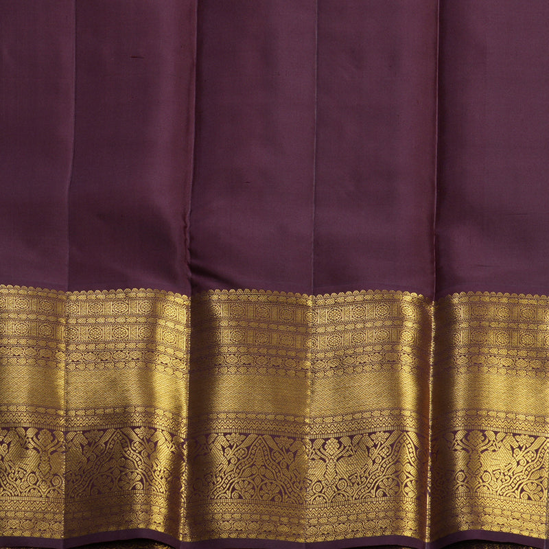 Hayagrivas Handloom Rust Orange Kanjivaram Silk Saree with Coffee Brown Border KBF545G2-1