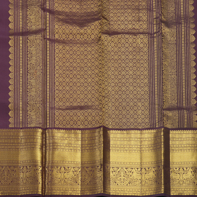 Hayagrivas Handloom Rust Orange Kanjivaram Silk Saree with Coffee Brown Border KBF545G2-1