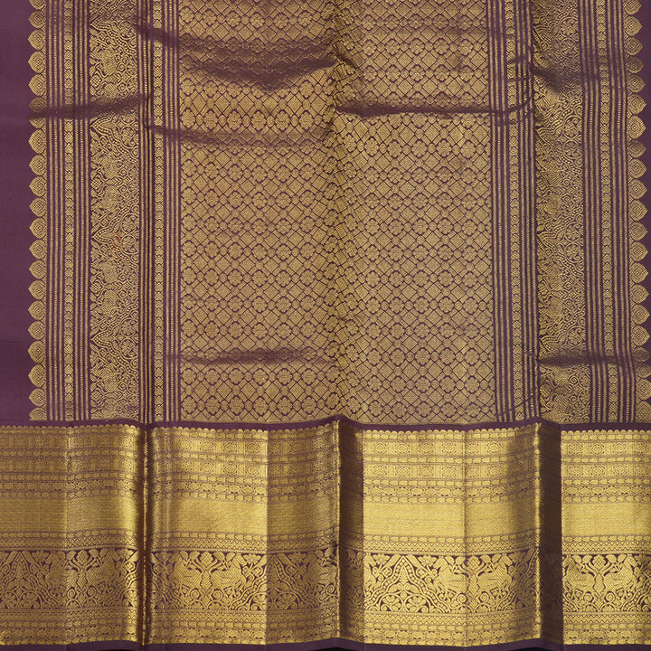 Hayagrivas Handloom Rust Orange Kanjivaram Silk Saree with Coffee Brown Border KBF545G2-1