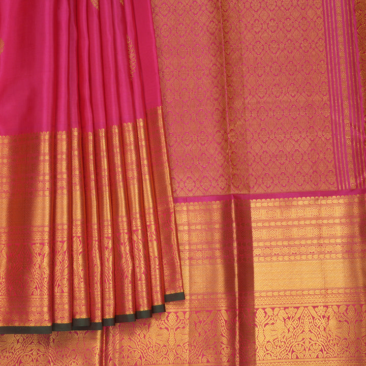 Hayagrivas Handloom Rani Pink Kanjivaram Silk Saree KBF545G2-3