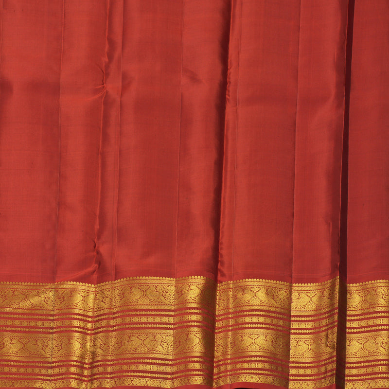 Hayagrivas Handloom Vadamalli Purple Kanjivaram Silk Saree with Rust Orange Border KBF545G3-1