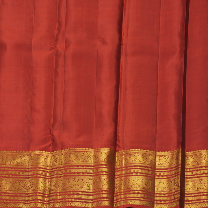 Hayagrivas Handloom Vadamalli Purple Kanjivaram Silk Saree with Rust Orange Border KBF545G3-1