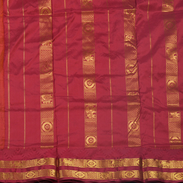 Hayagrivas Handloom Mambazham Yellow Ten Yards Silk Saree KBF546G2-1