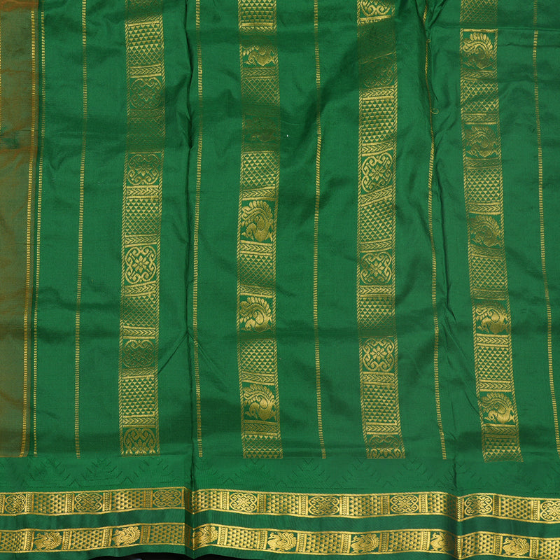 Hayagrivas Handloom Turmeric Yellow Ten Yards Silk Saree KBF546G2-3